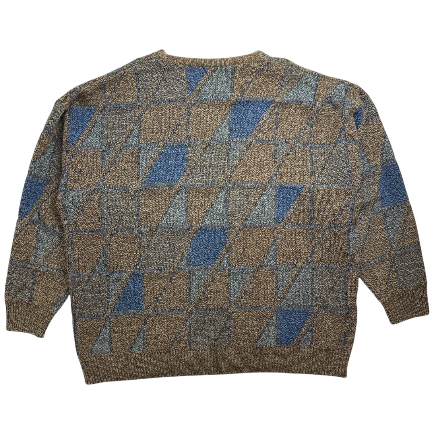 Vintage Jantzen Knit Pattern Sweater Brown/Blue