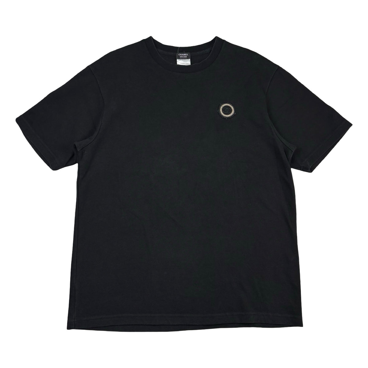 Chanel Uniform Small Logo Embroidered T-Shirt Black