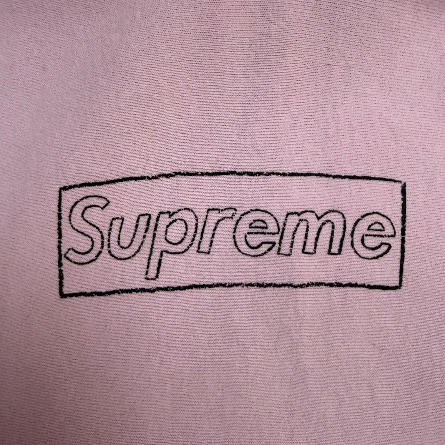Supreme x KAWS Chalk Logo Hoodie Pink