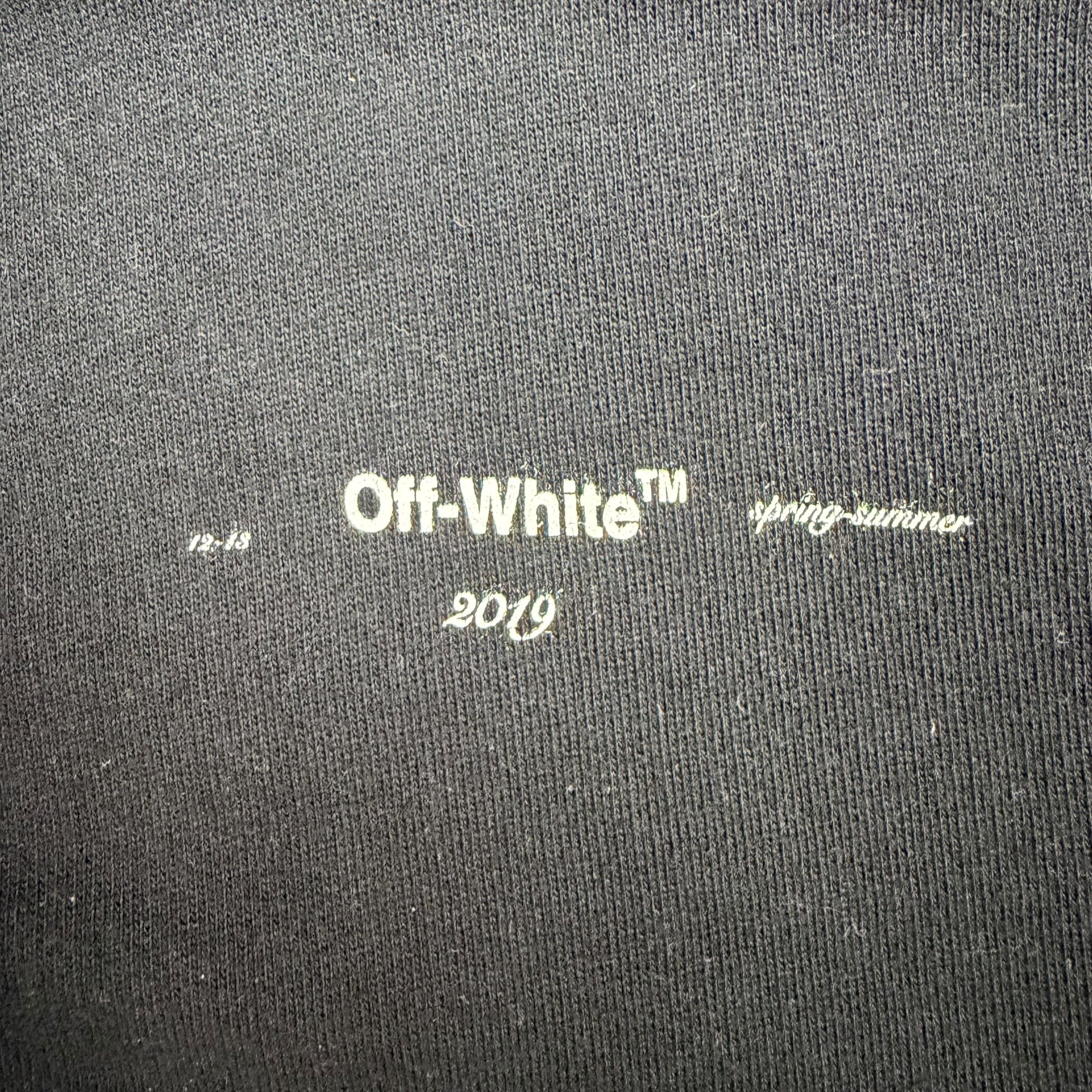 Off White Diag Print Zip Up Hoodie Black