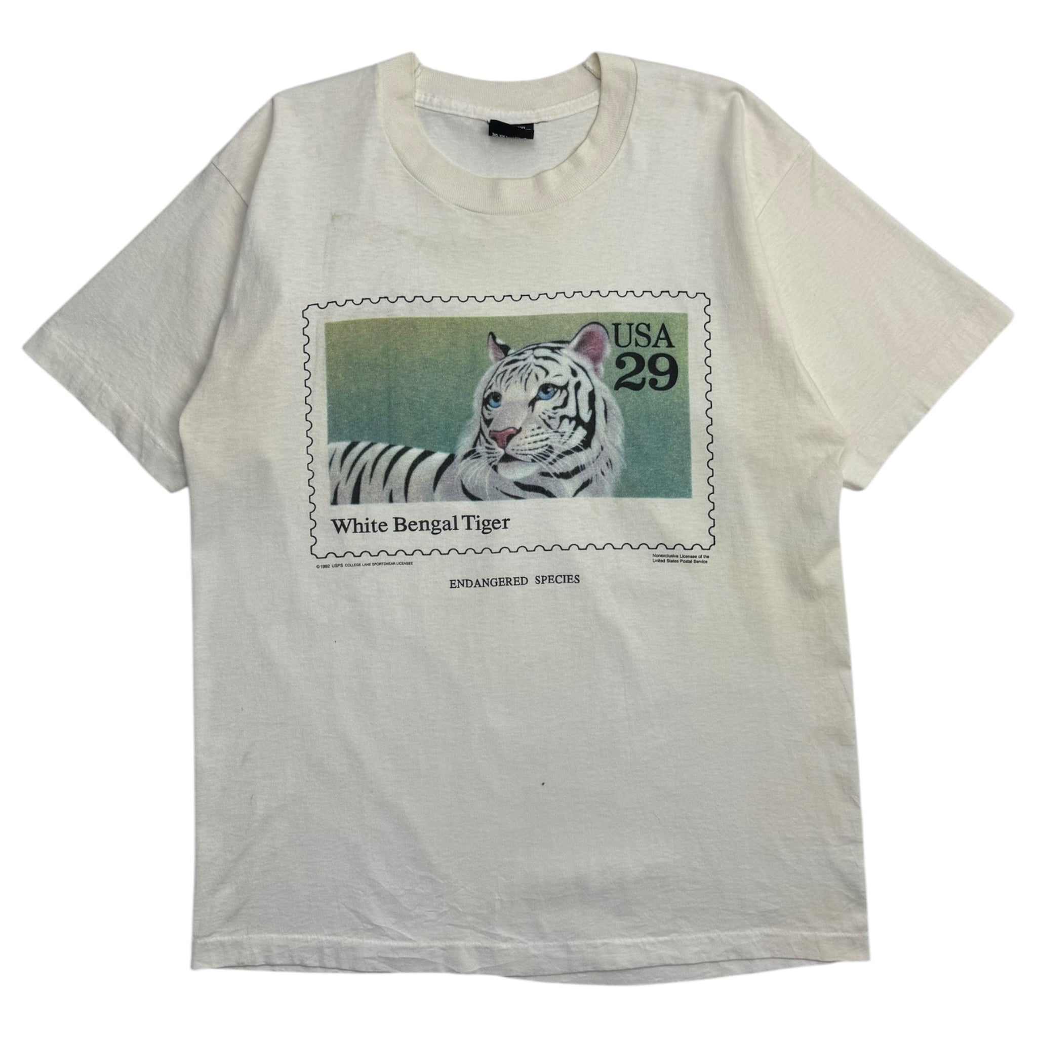 1992 White Bengal Tiger Endangered Species T-Shirt