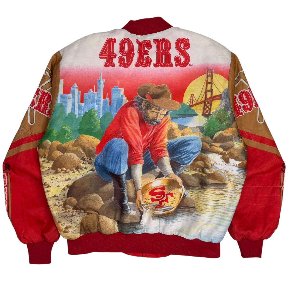 Vintage San Francisco 49ers Chalkline Fanimation Jacket Red