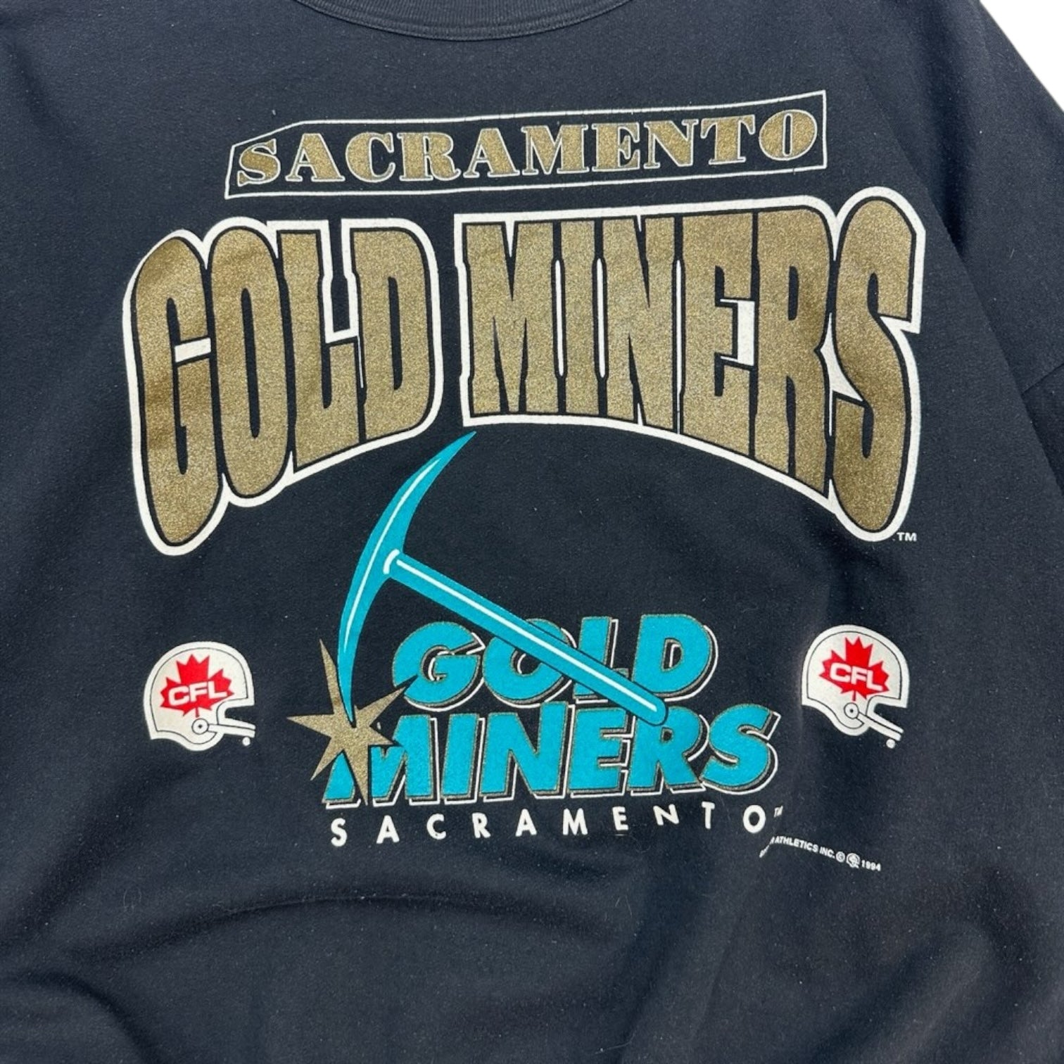 Vintage Sacramento Gold Miners CFL Crewneck Black