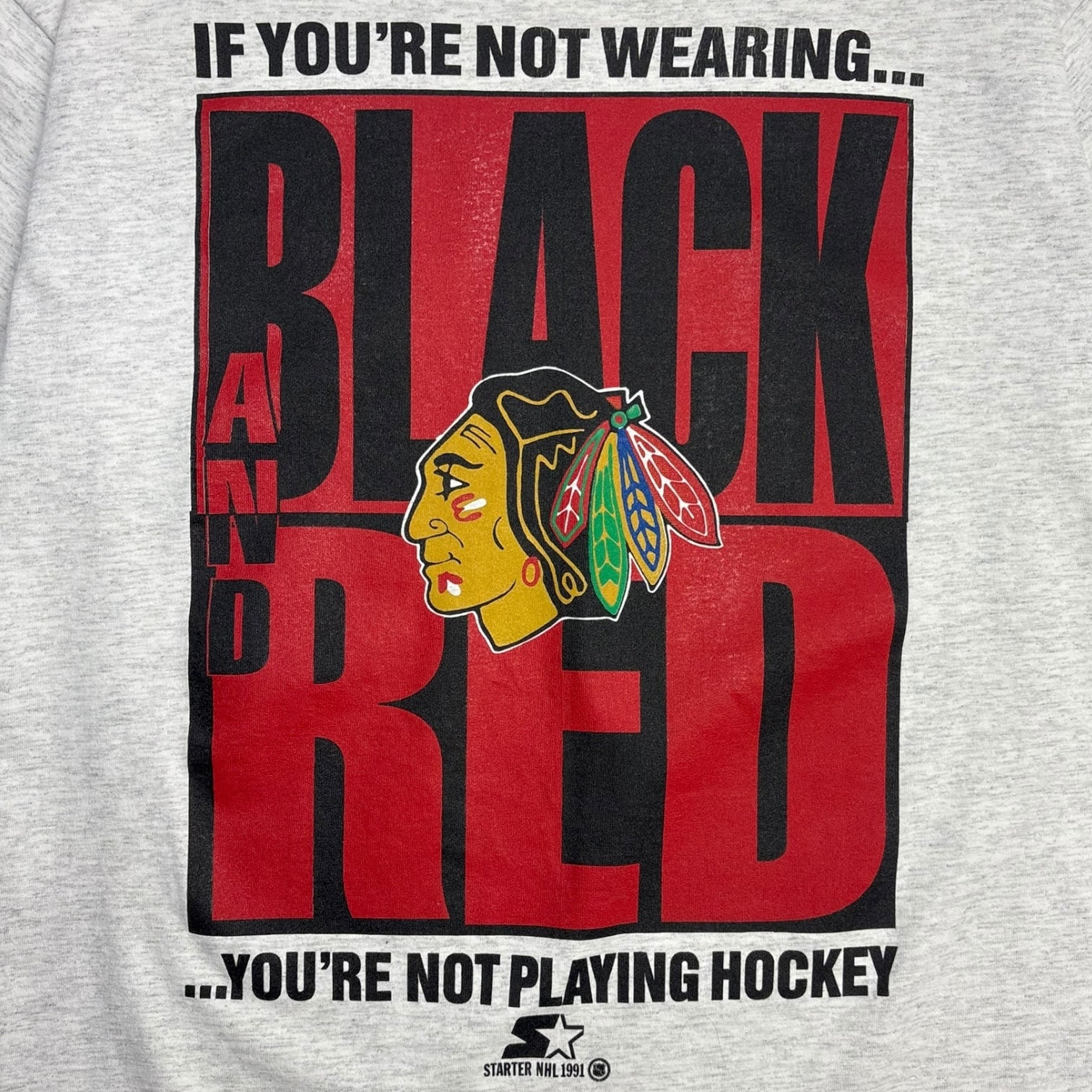 1991 Chicago Black Hawks "Black And Red" T-Shirt