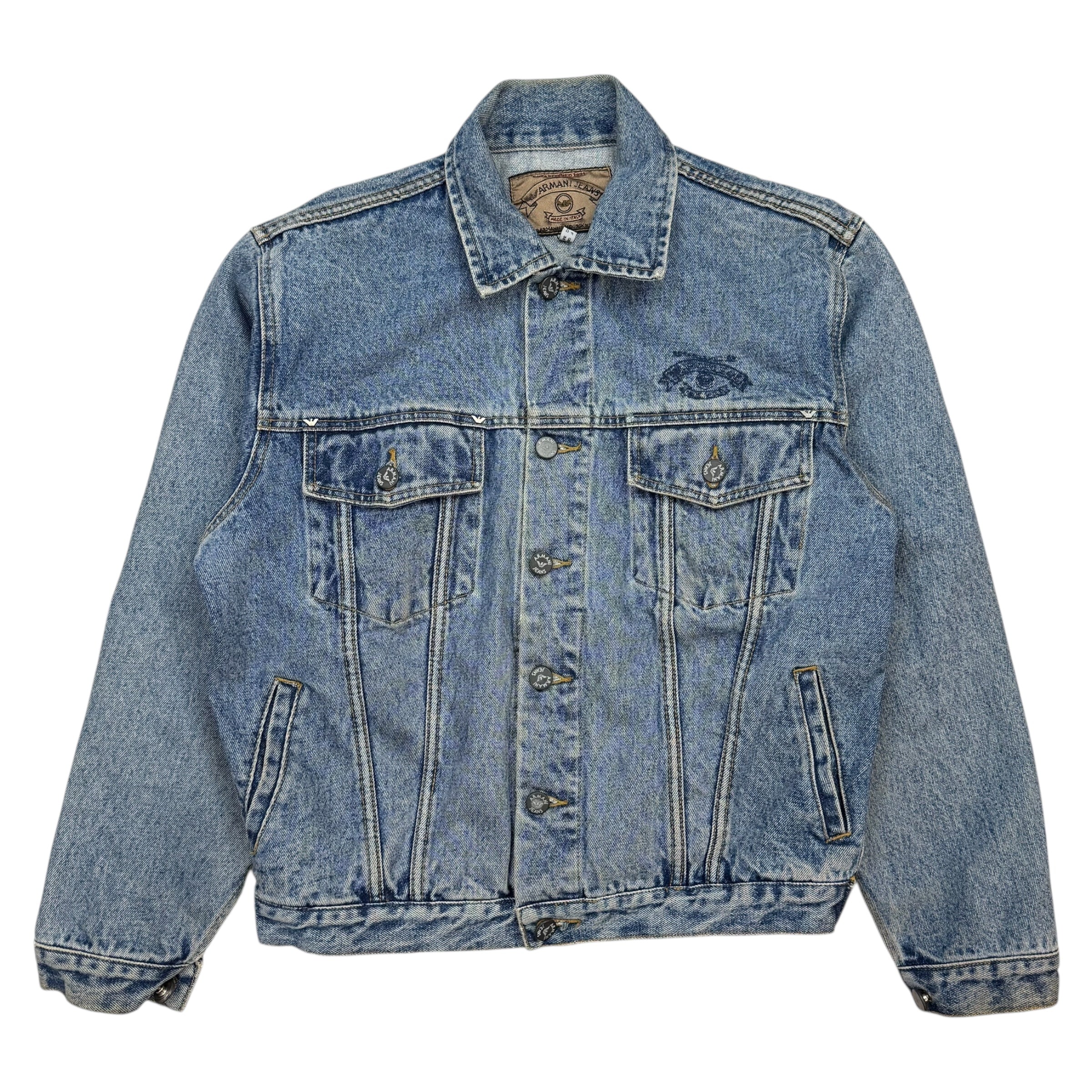 Vintage Armani Jeans Denim Jacket Light Wash