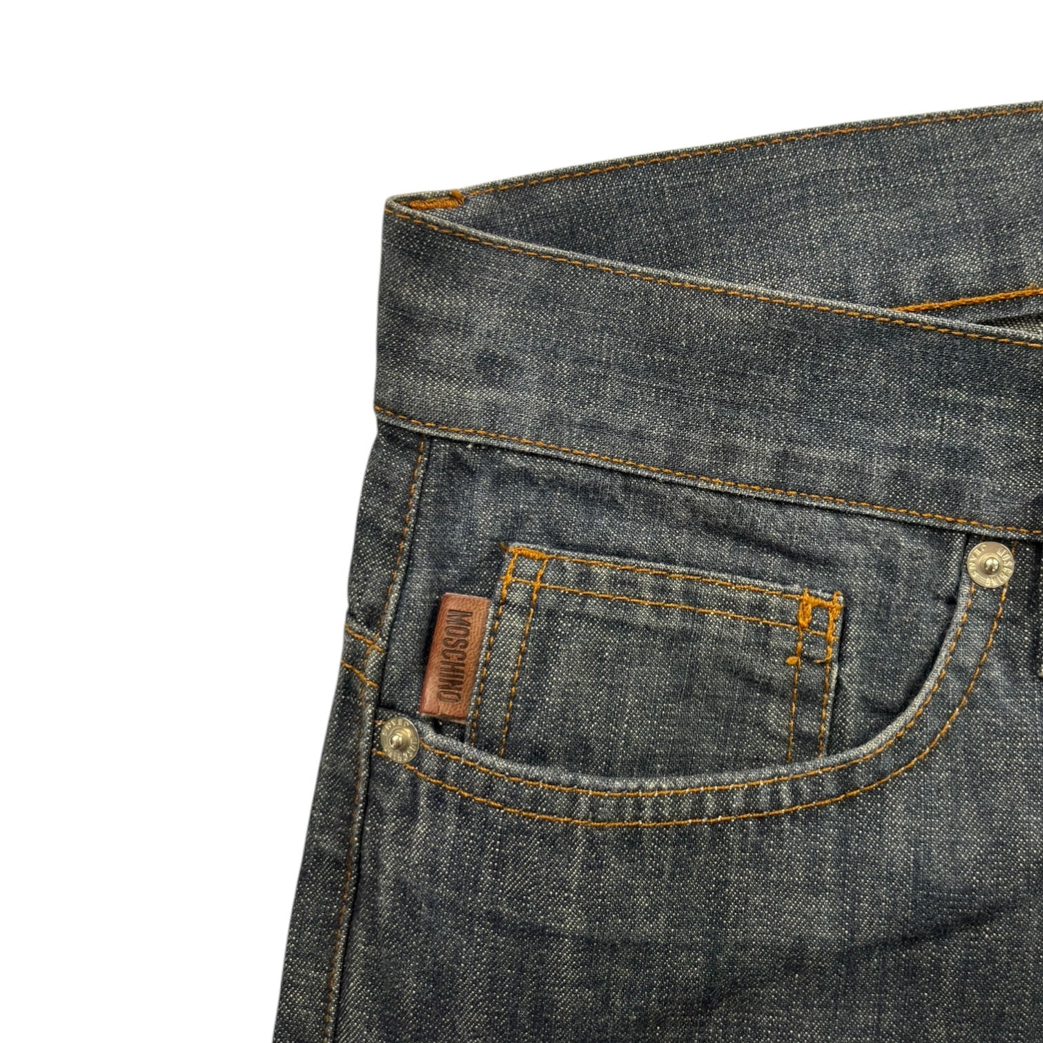 (W) Moschino Embroidered Dark Wash Jeans