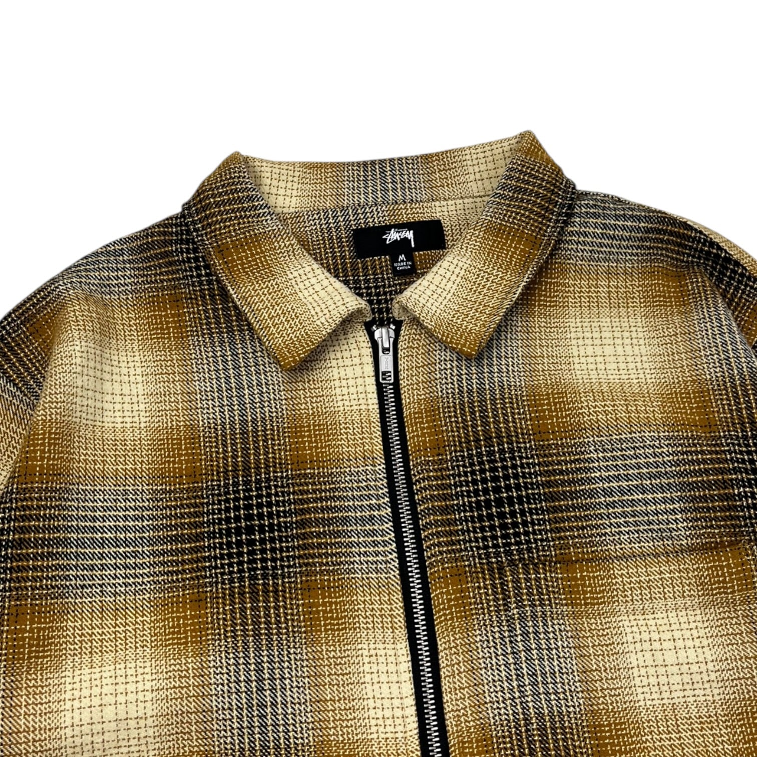 Stussy Jack Shadow Plaid Zip Shirt 'Mustard'