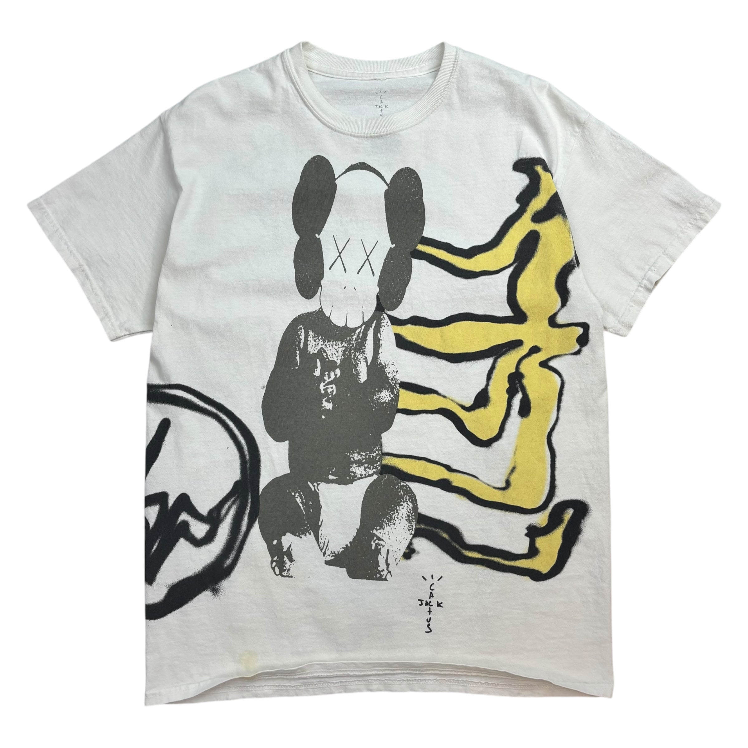 Travis Scott Cactus Jack + KAWS For Fragment Tee Aged Yellow