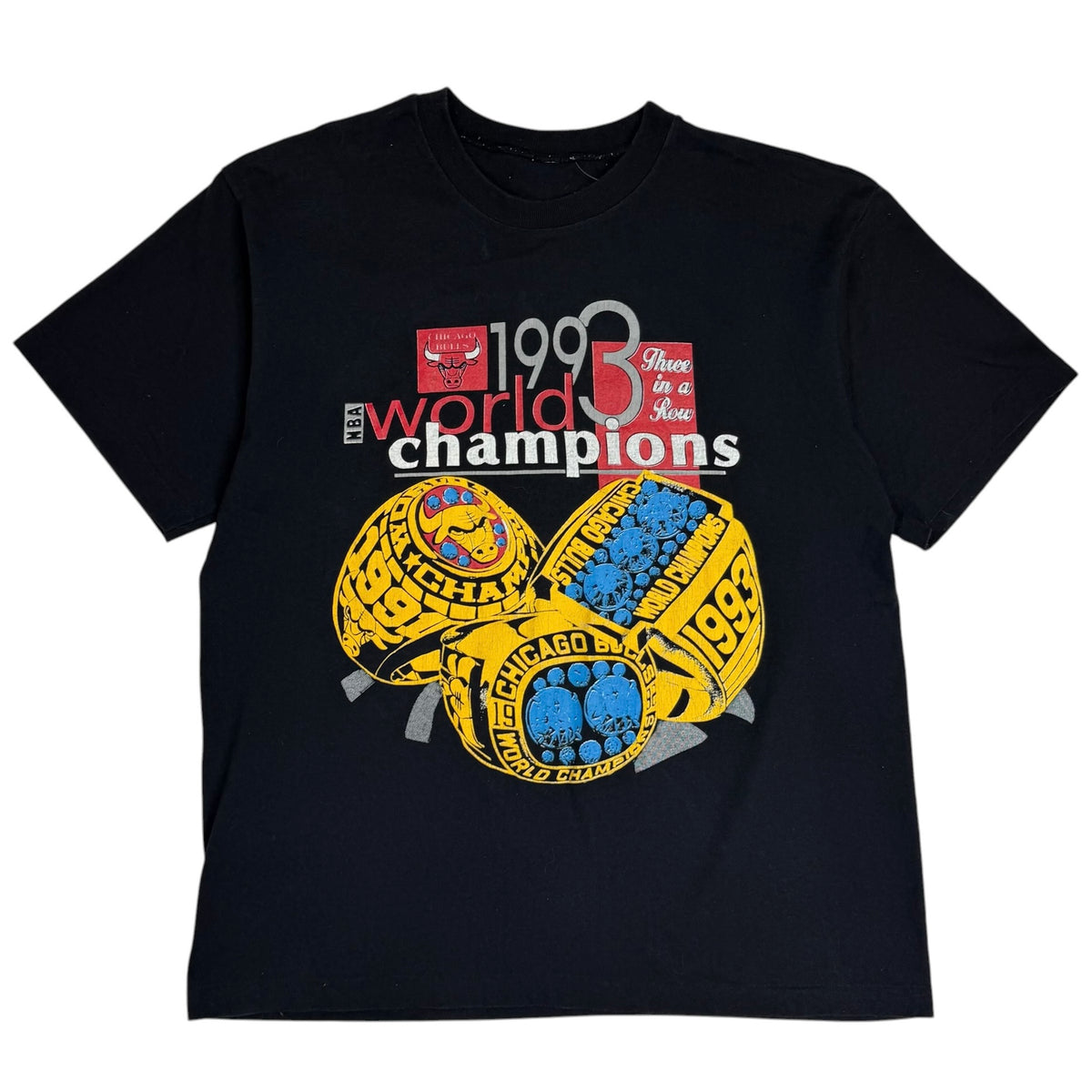 1993 Chicago Bulls World Champions Tee Black