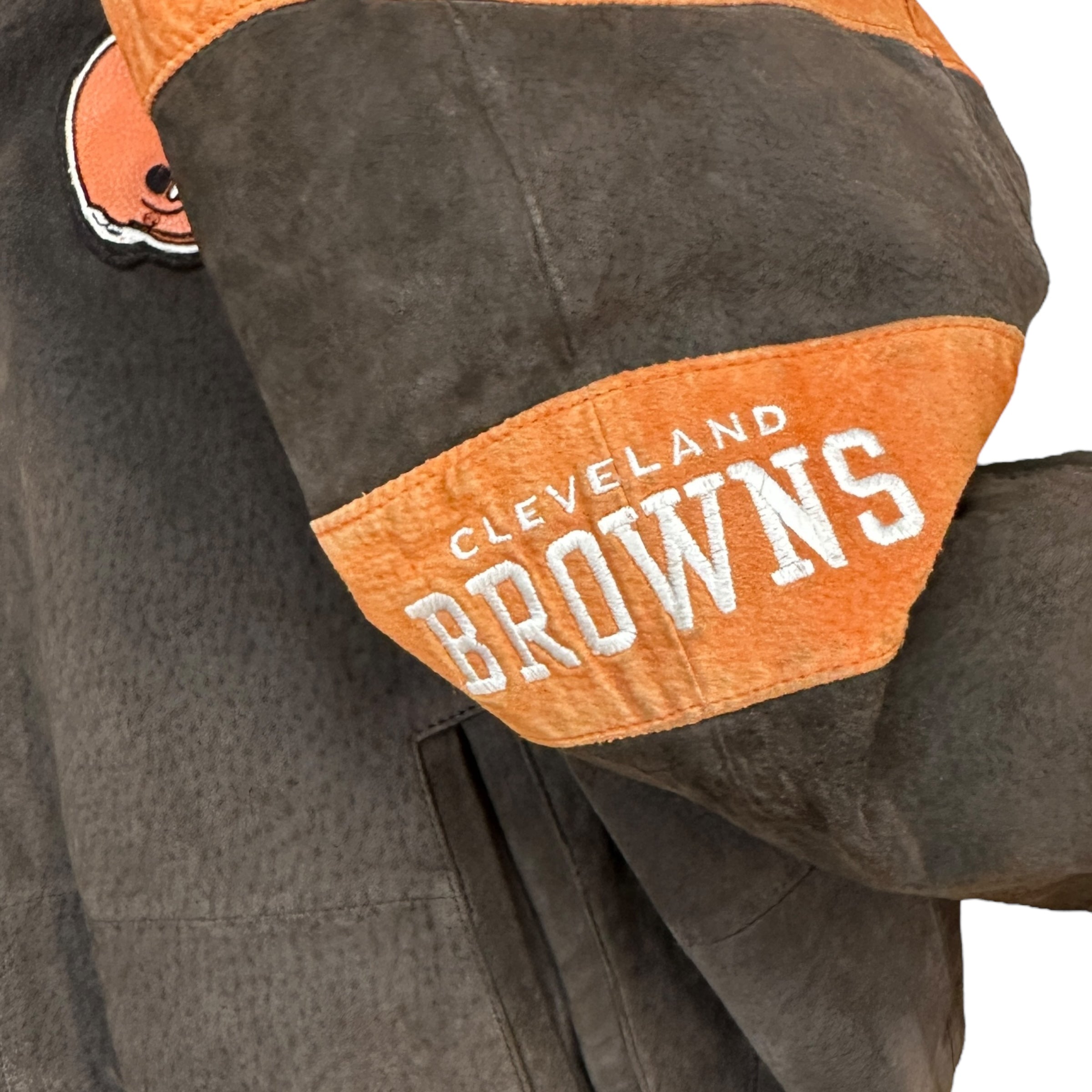 Vintage Cleveland Browns Suede Varsity Brown/Orange