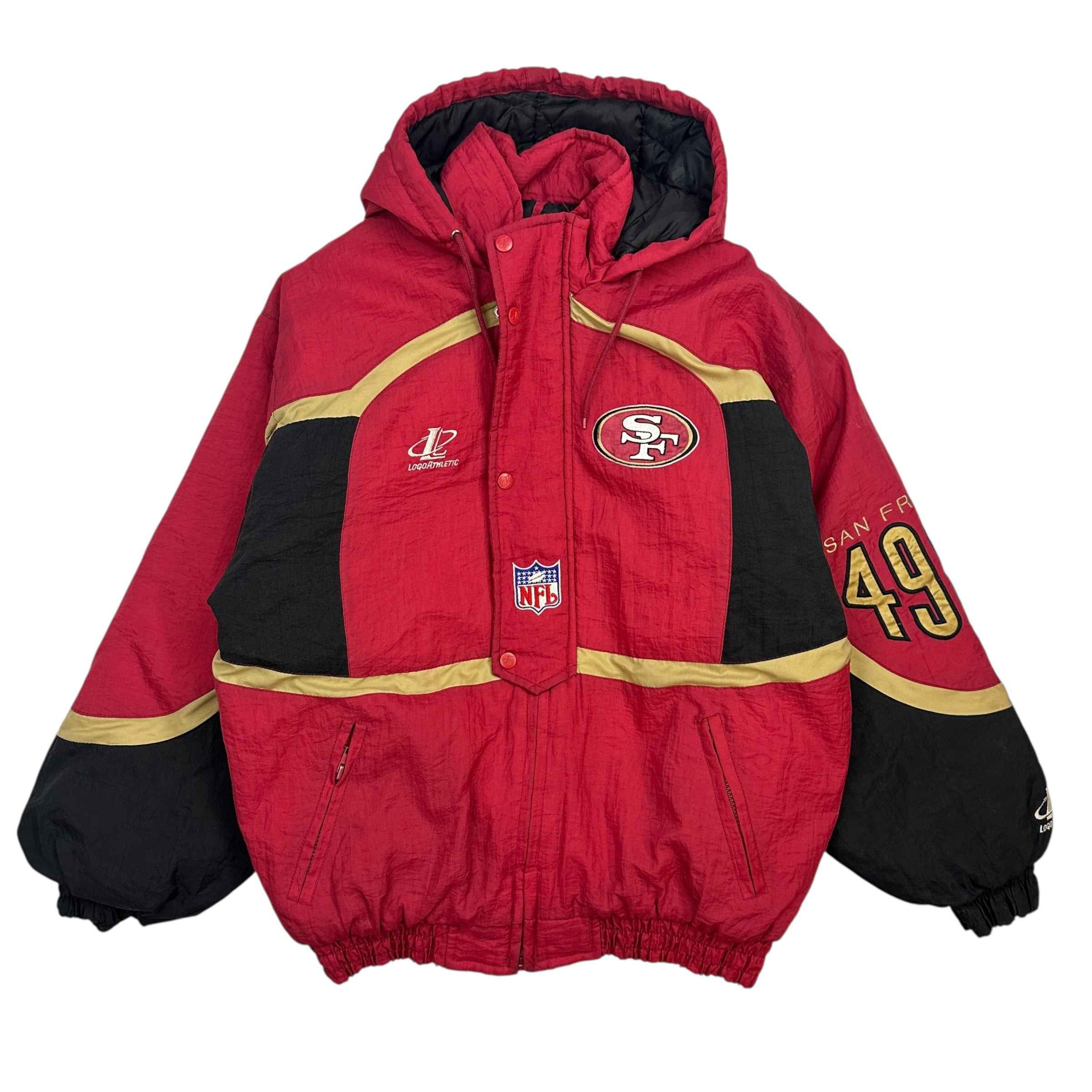Vintage Logo 7 San Francisco 49ers Anorak Jacket Red/Black