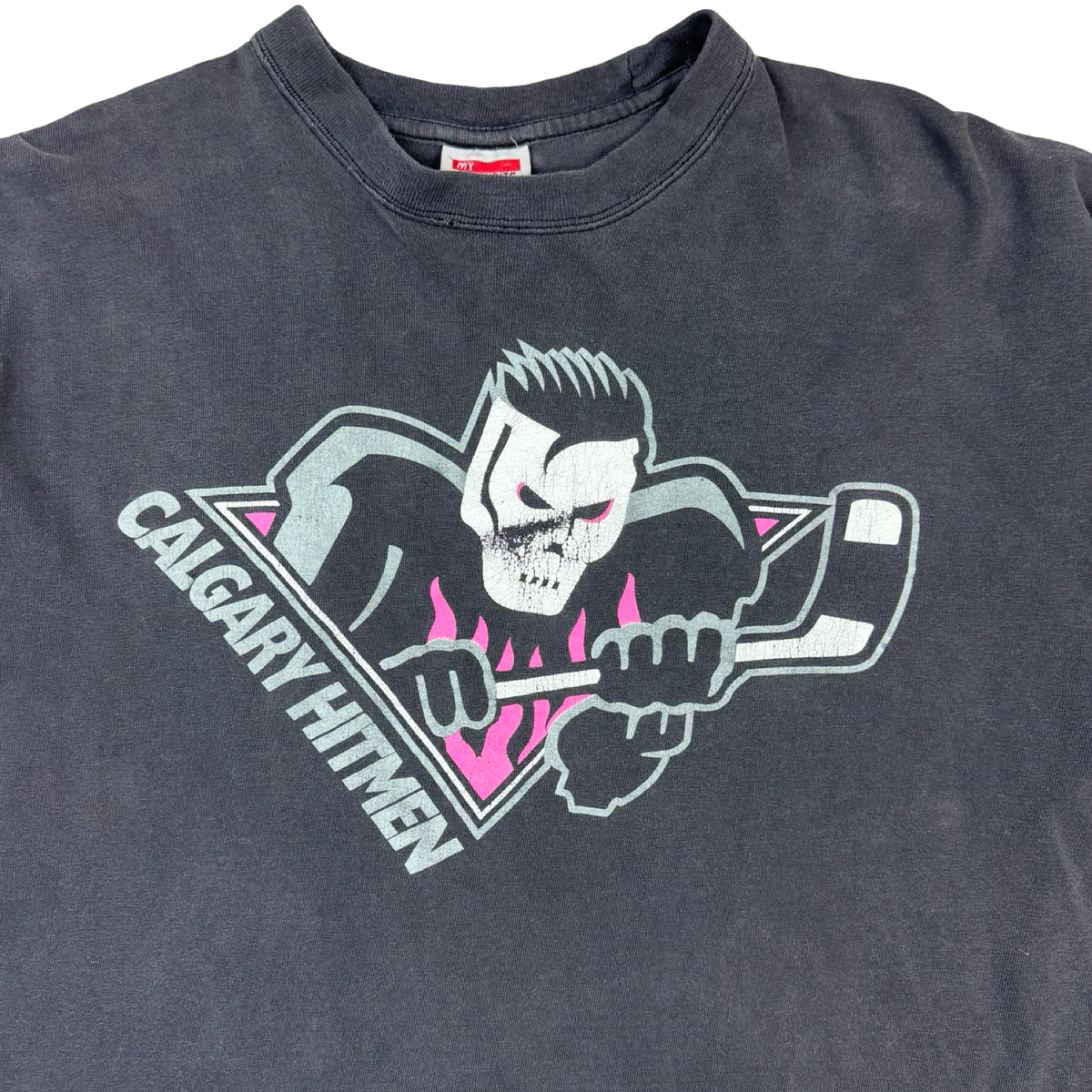 Vintage Calgary Hitmen T-Shirt Faded Black