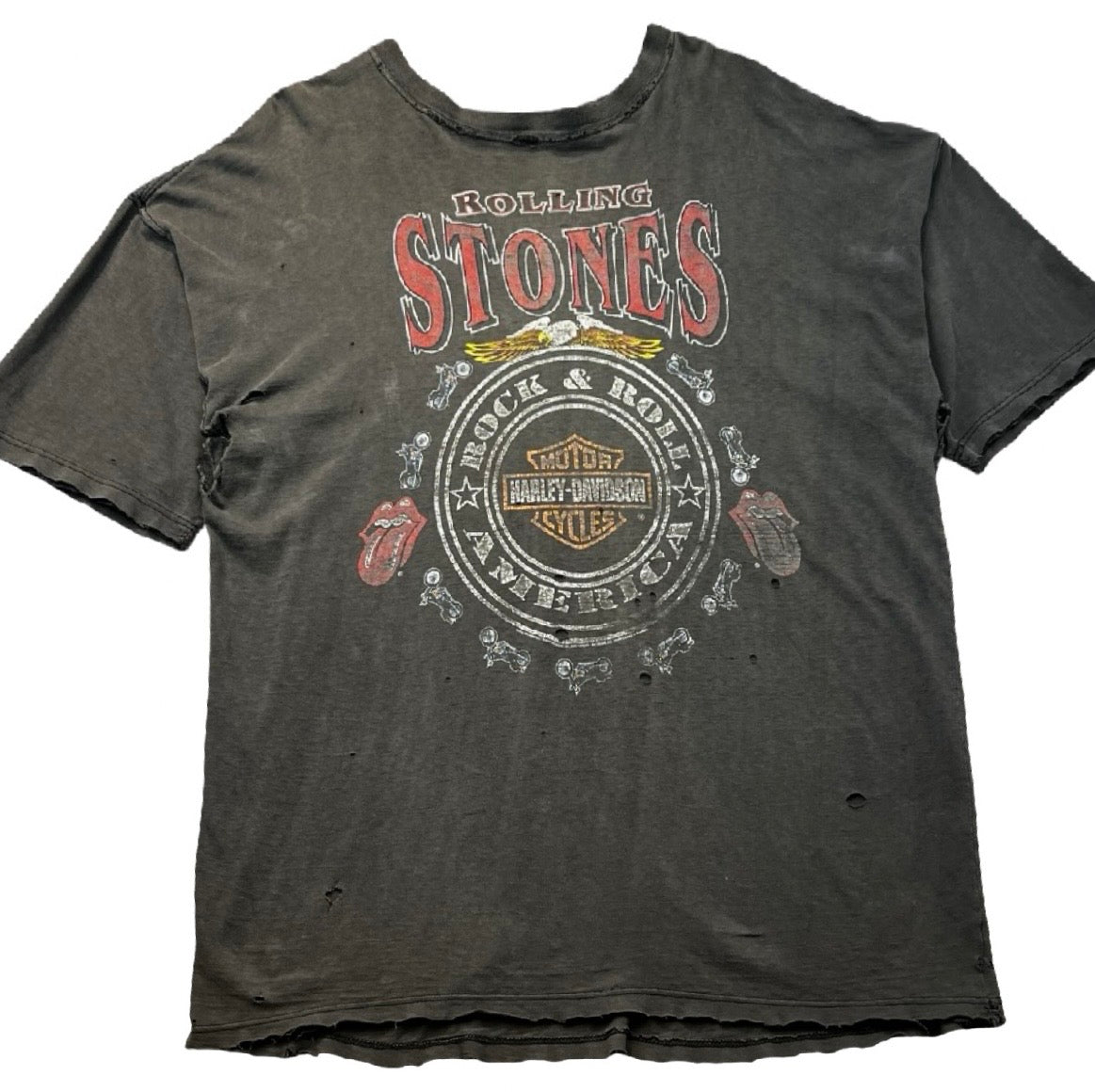 Vintage 1994 Rolling Stones x Harley Davidson “Rock & Roll America” Tee Black