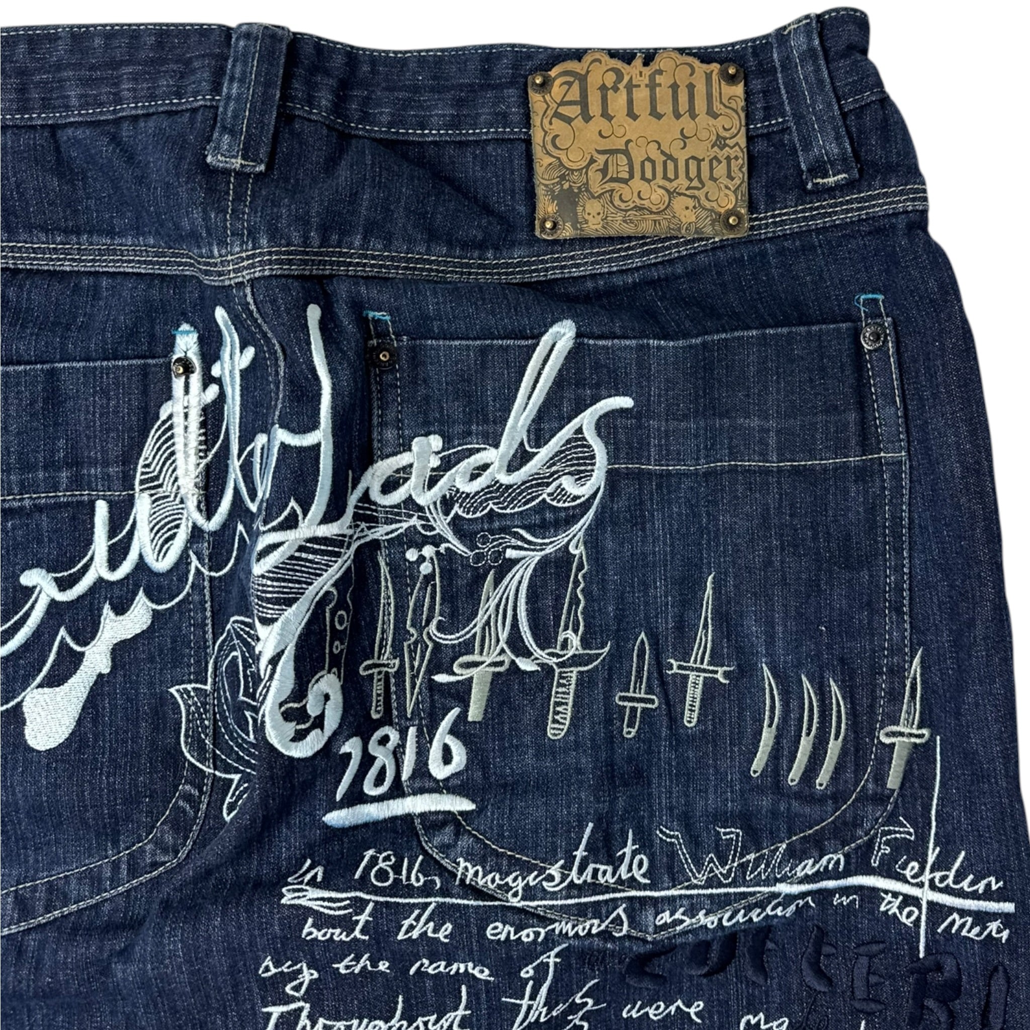Vintage Y2K Artful Dodger Embroidered Denim