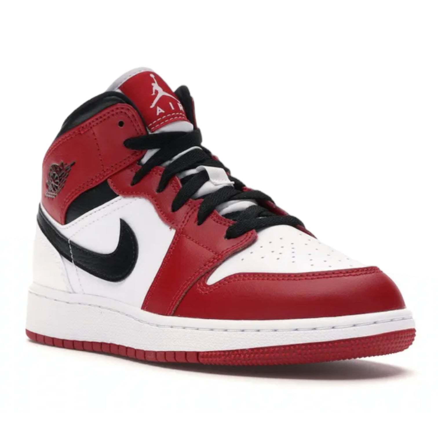 Jordan 1 Mid Chicago White Heel - Red and White Sneakers (Steal)