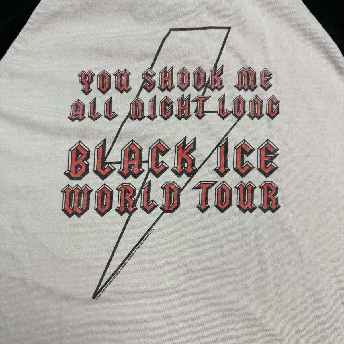 2008 AC/DC Hells Bells Raglan Tee White/Black