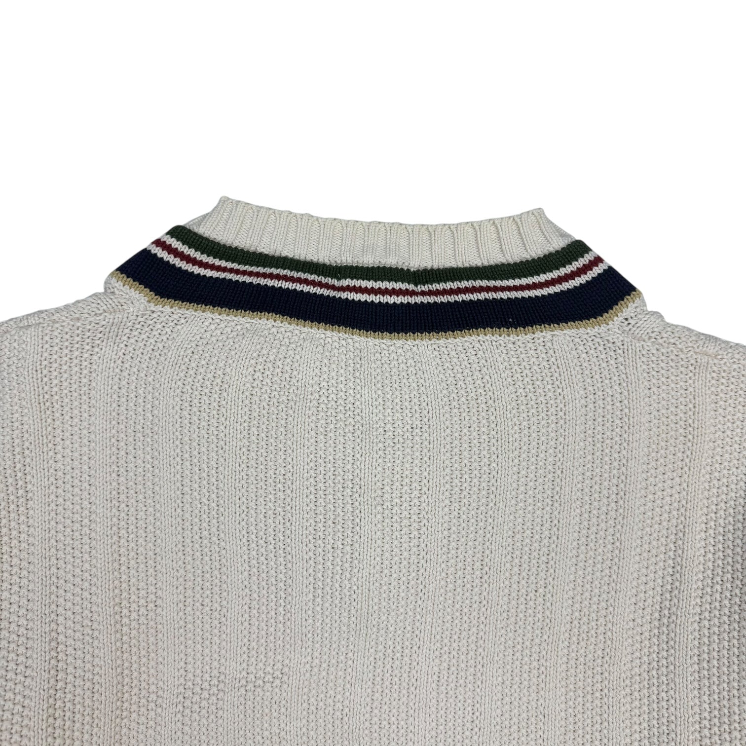 Vintage Harry Rosen V Neck Knit Sweater White/Multicolour