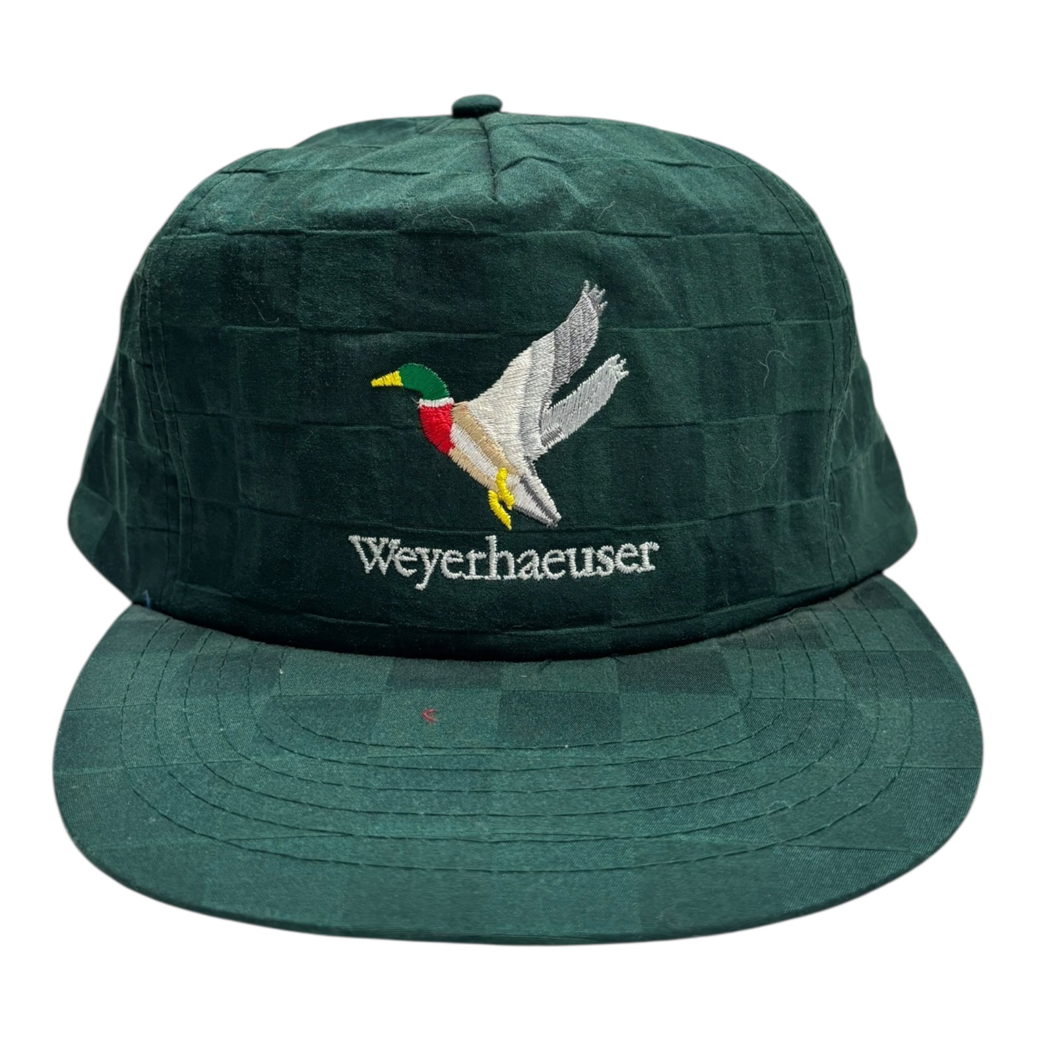 Vintage Weyerhaeuser Square Patterned Snapback Hat