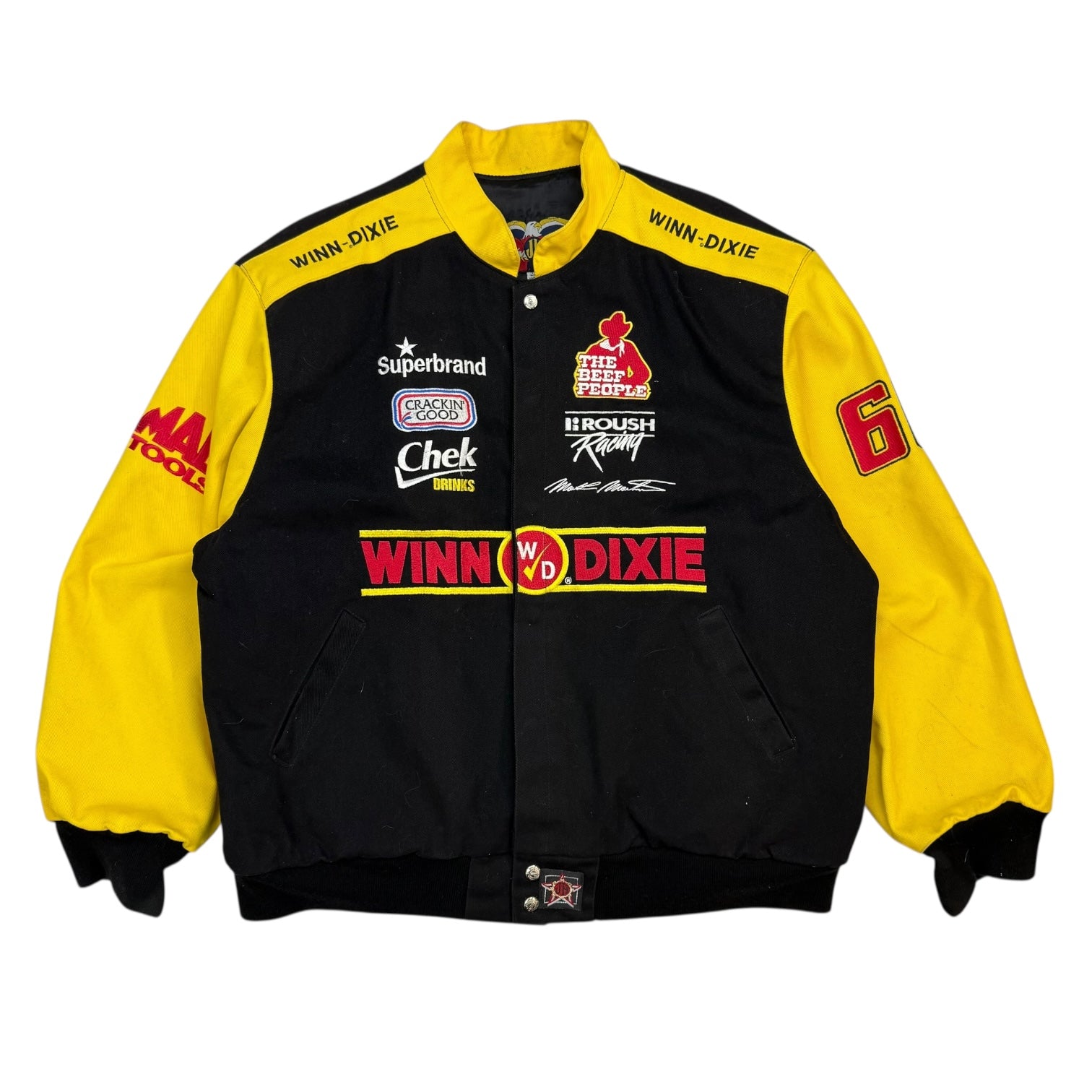 Vintage Jeff Hamilton NASCAR Mark Martin Jacket Yellow/Black