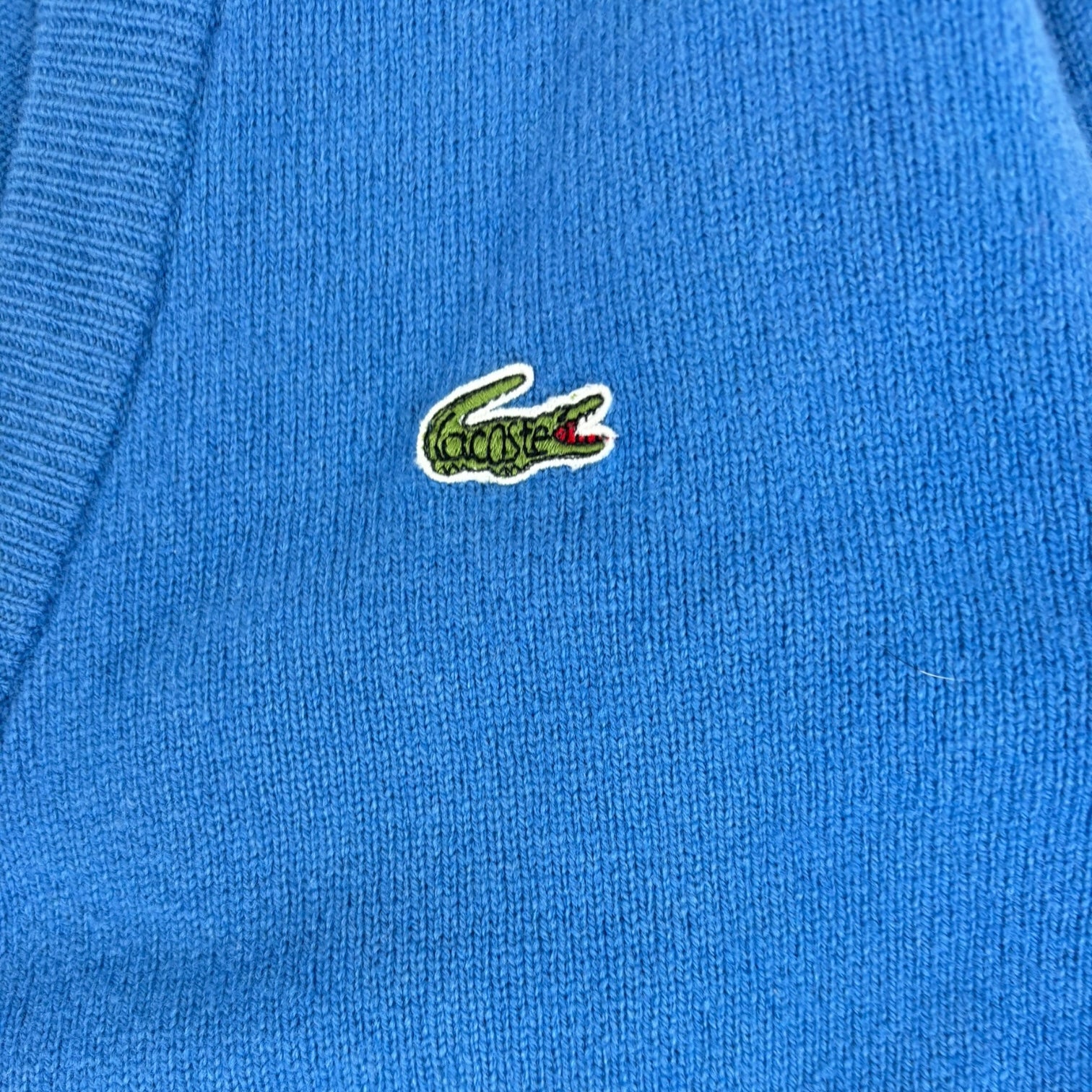 Vintage Lacoste Wool Button-Up Cardigan Blue