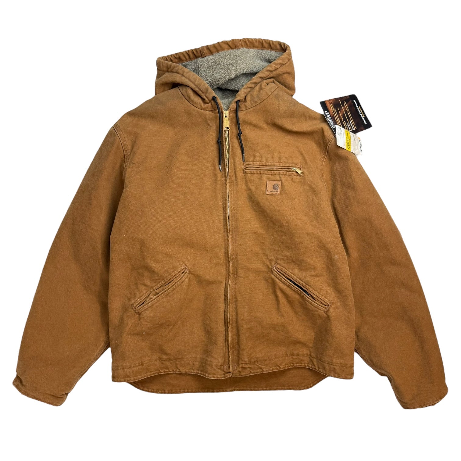 Vintage Carhartt Hooded Fleece Line Detroit Jacket Tan