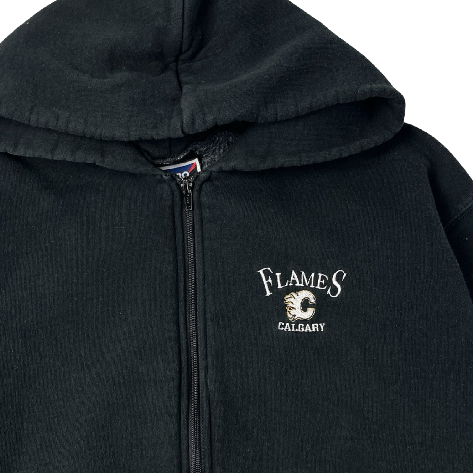 Vintage Calgary Flames Pocket Zip Up Hoodie Black