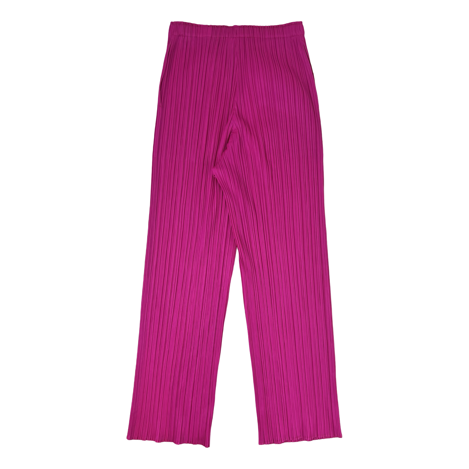 (W) Pleats Please Issey Miyake Pleated Elasticated Waistband Trousers Hot Pink