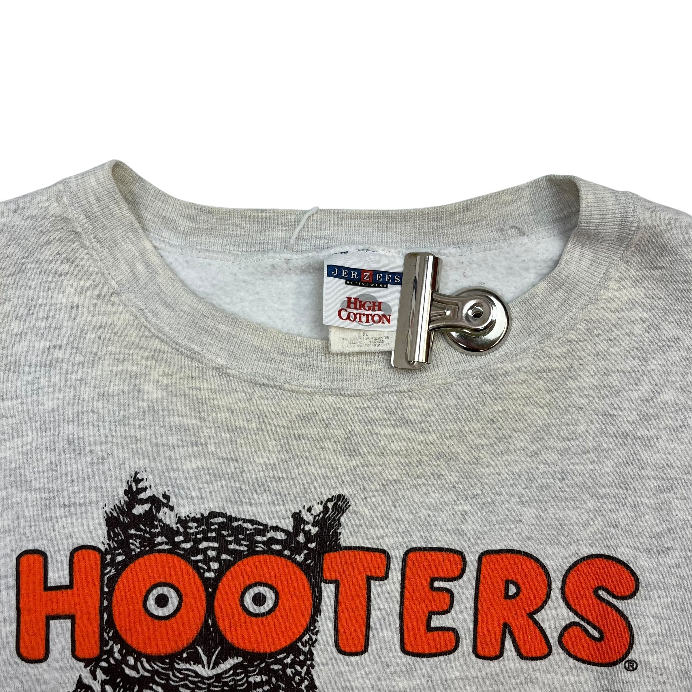 Vintage Hooters Of Rockford Illinois Sweater Light Grey