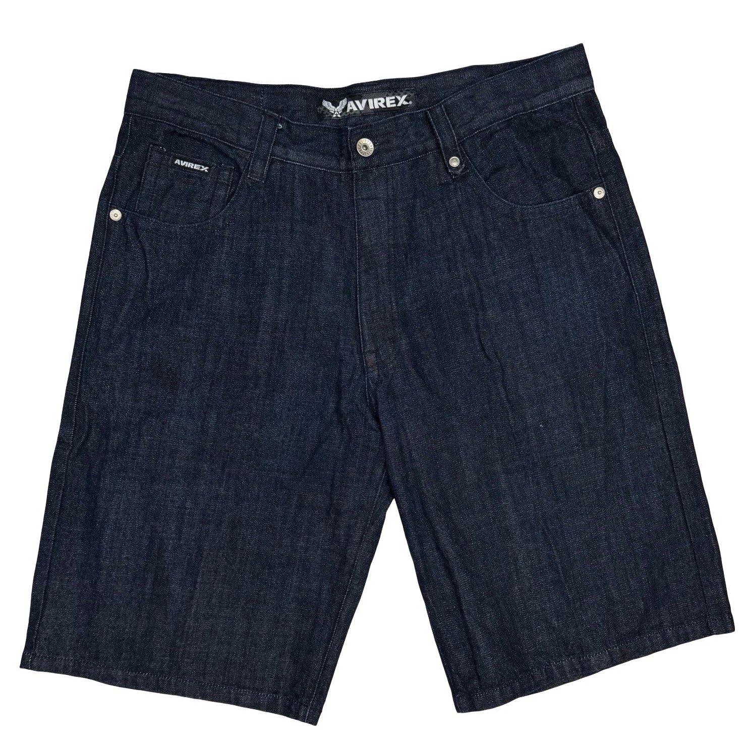 Vintage Avirex Embroidered Raw Denim Shorts Indigo