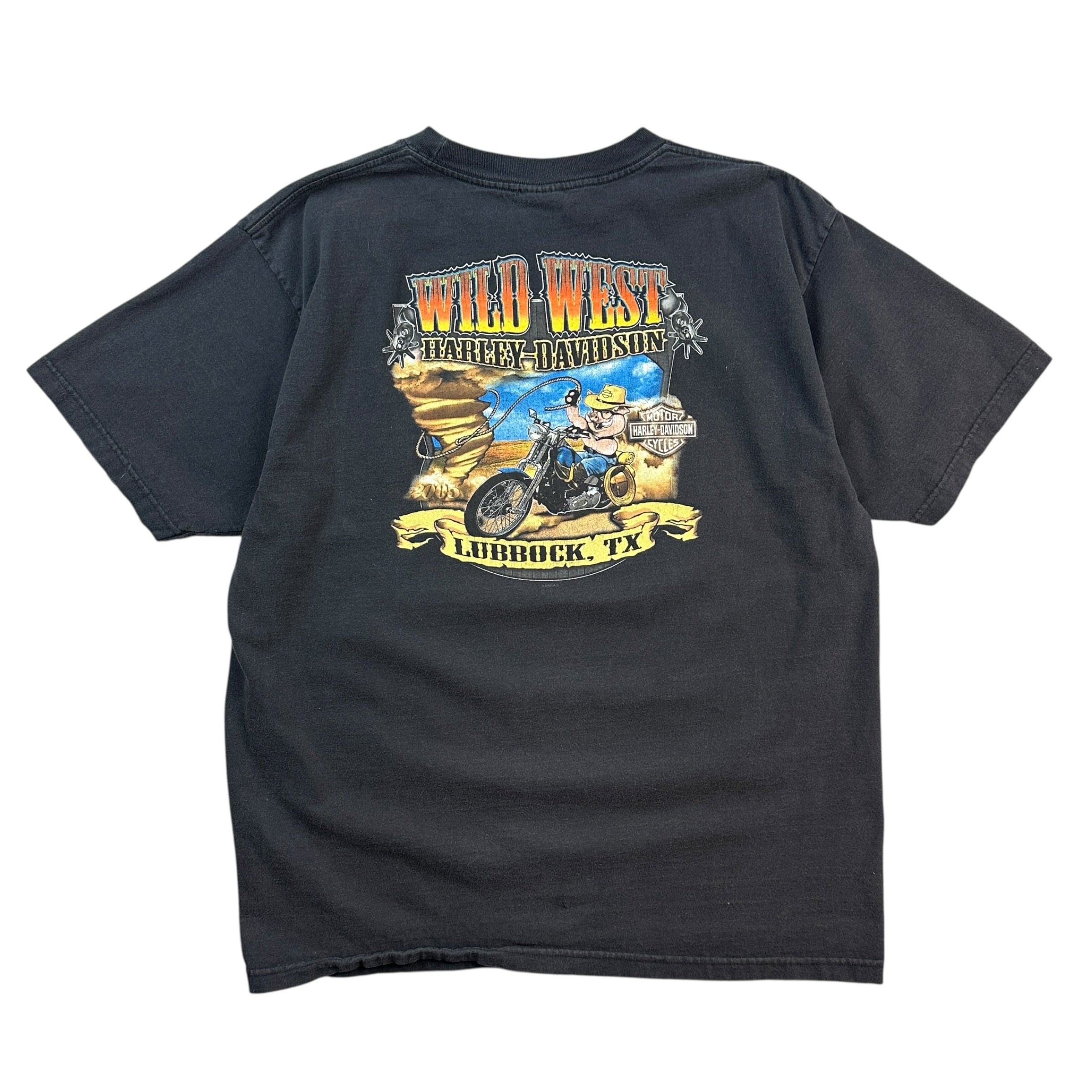 Vintage Harley Davidson Lubbock Texas Tee Black