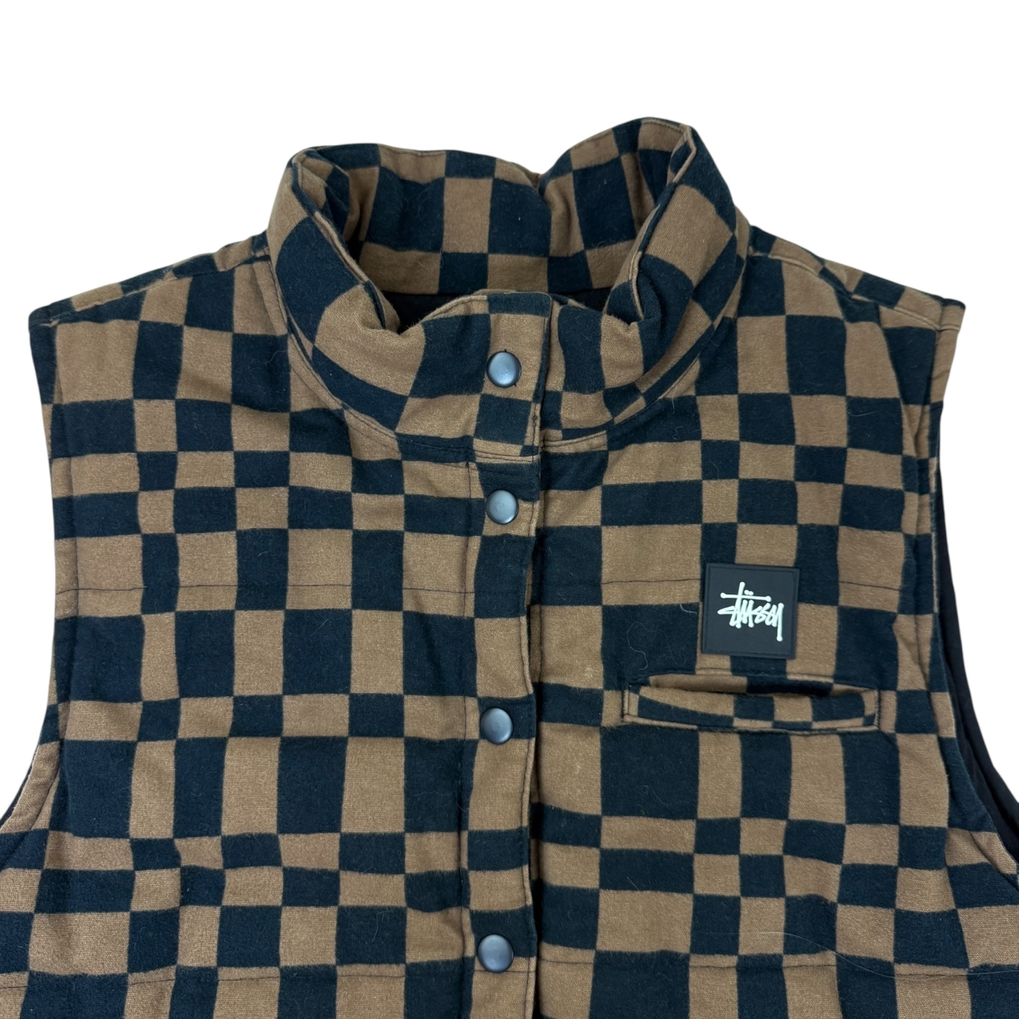Stussy Checkerboard Vest Brown