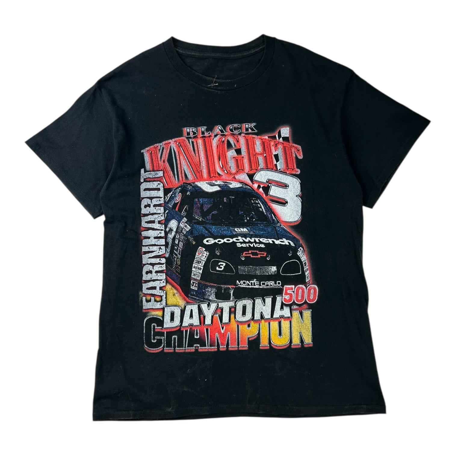 Vintage Black Knight Dale Earnhardt Daytona Championship T-Shirt Black
