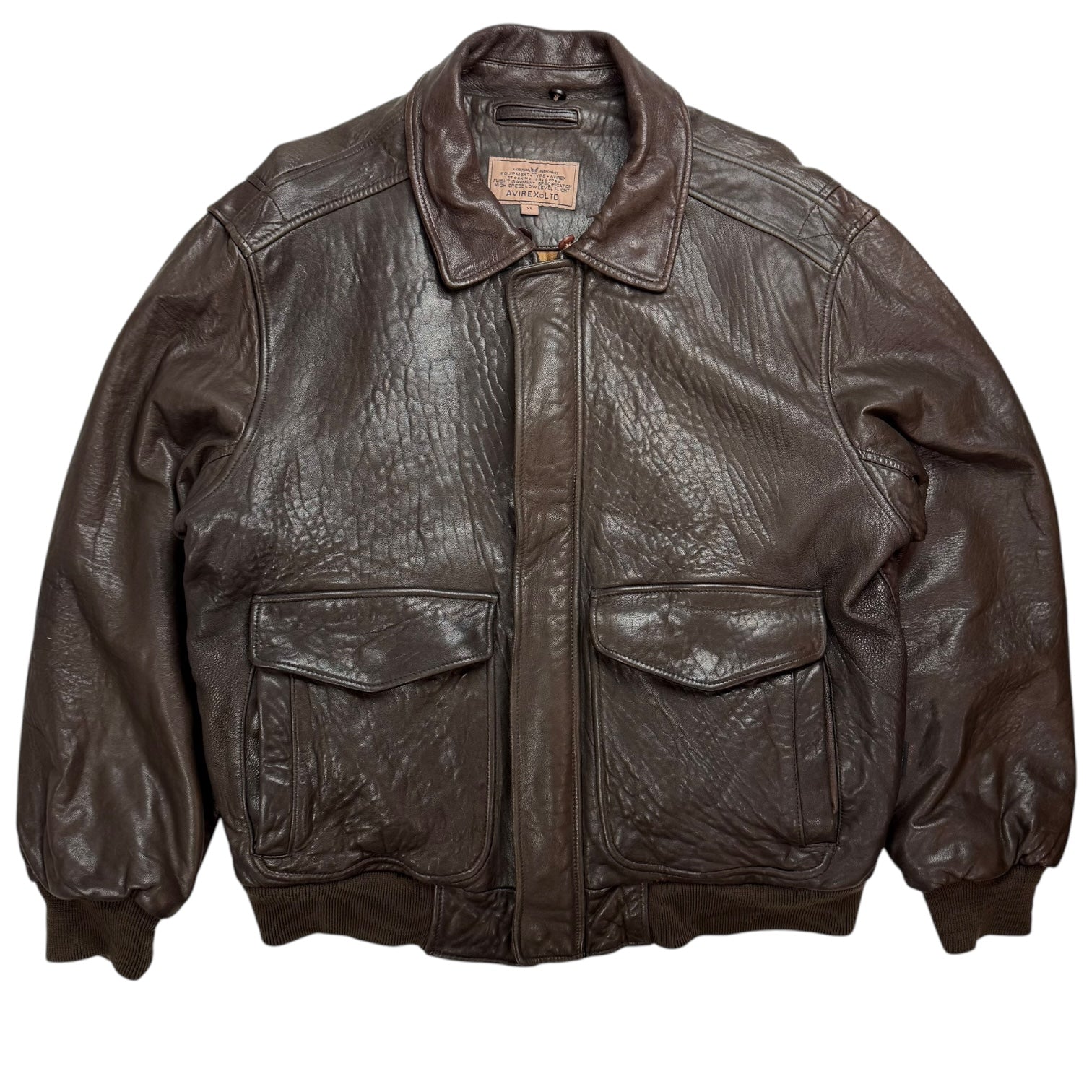 Vintage Avirex Leather Flight Jacket Brown