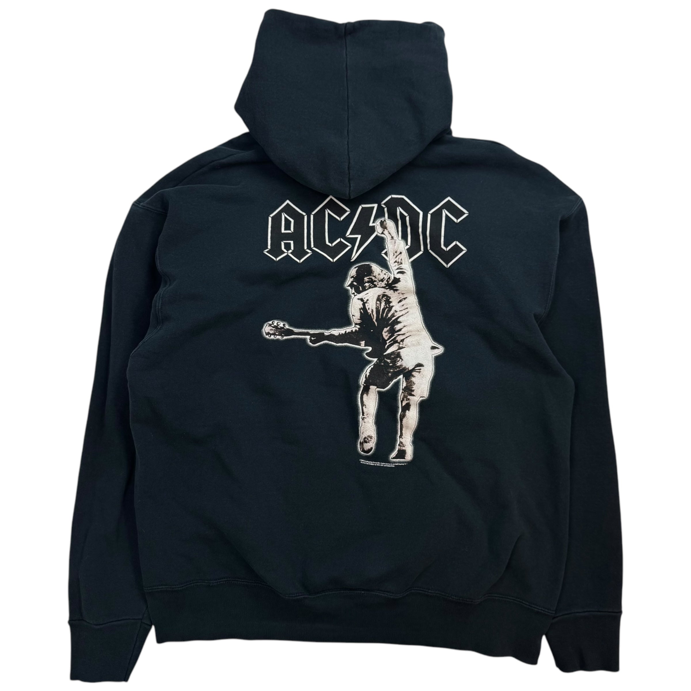 Vintage ACDC Stiff Upper Lip Hoodie Faded Black