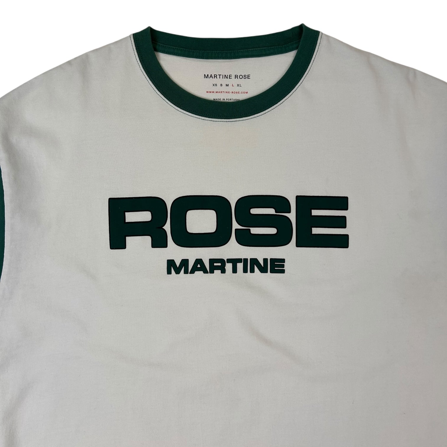 Martine Rose Block Logo T-Shirt White/Green