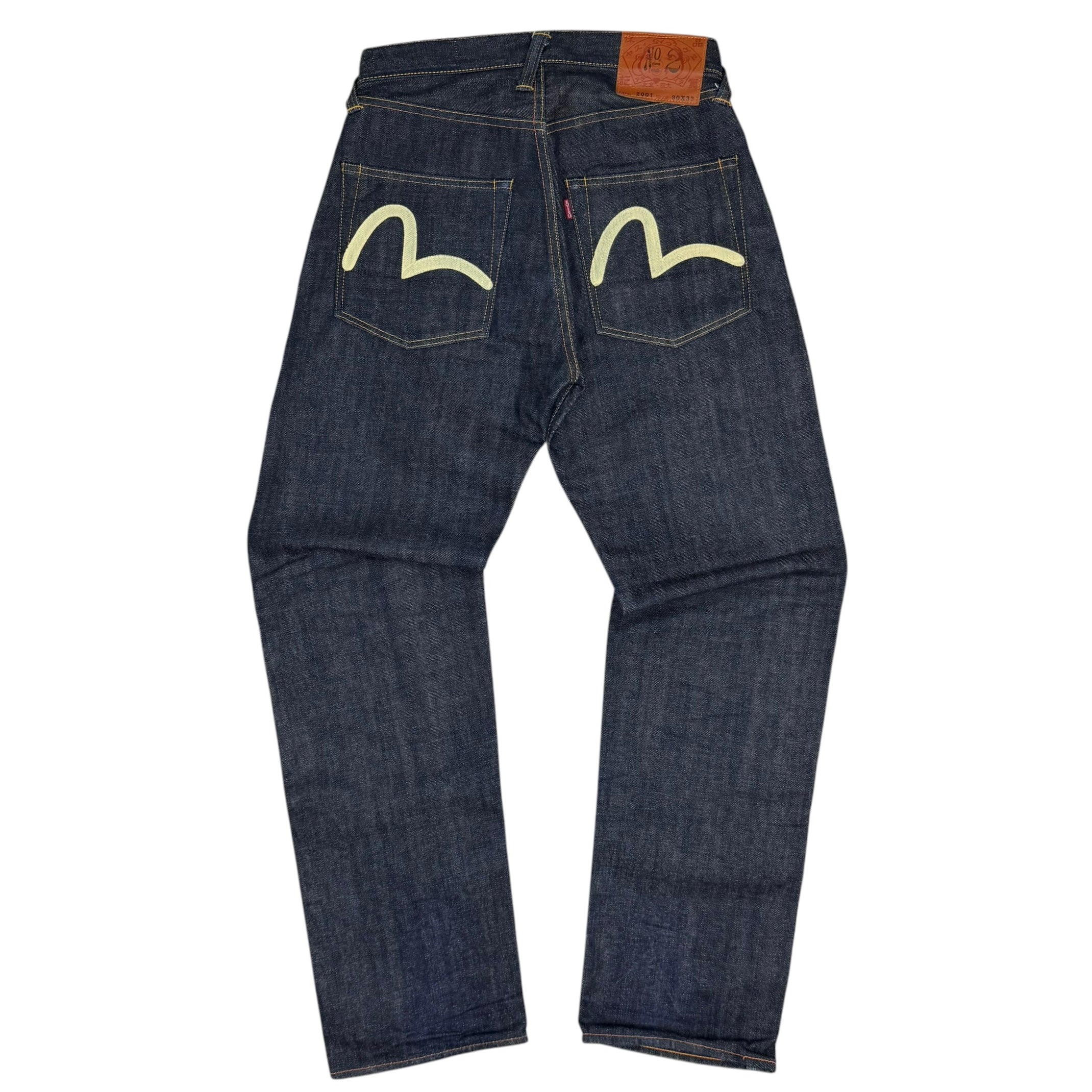 Evisu Straight Leg Raw Denim Jeans Indigo