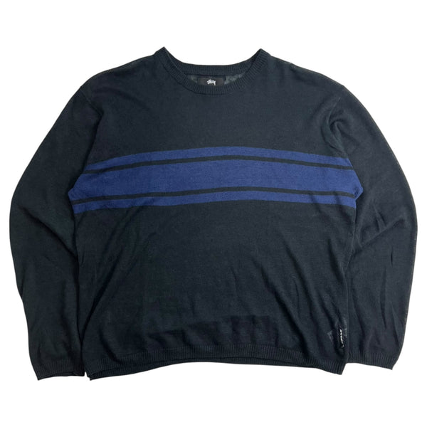 Stussy Lightweight Knit Striped Sweater Black