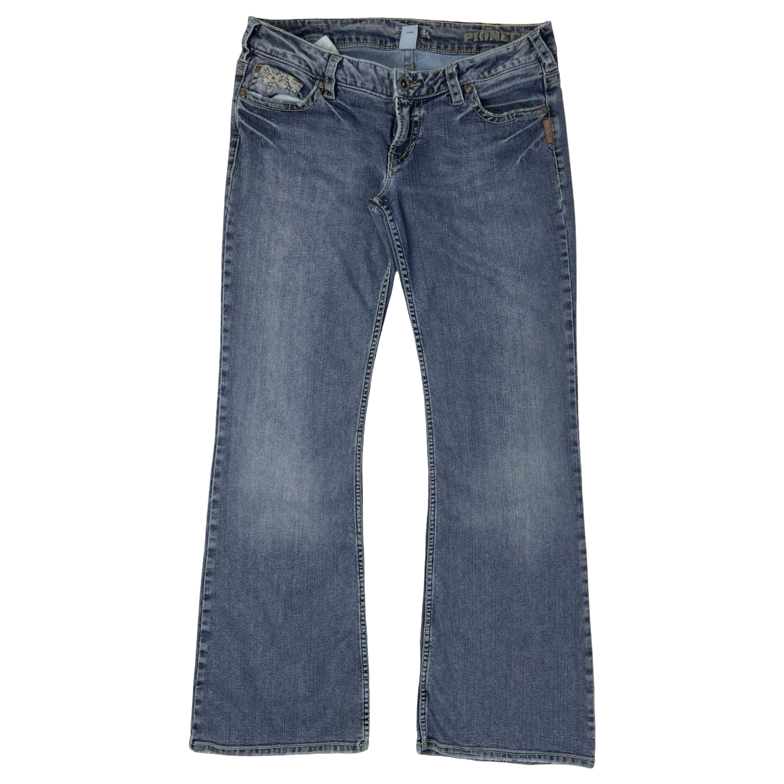 Vintage Y2K Silver Jeans Pioneer Flared Denim