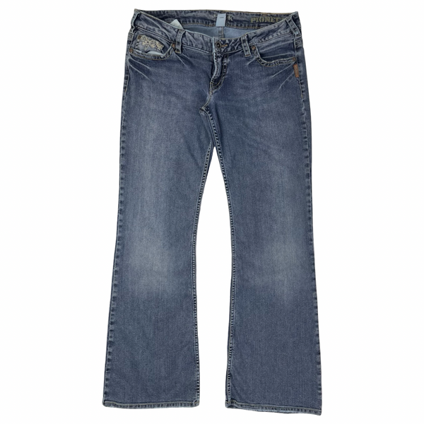Vintage Y2K Silver Jeans Pioneer Flared Denim
