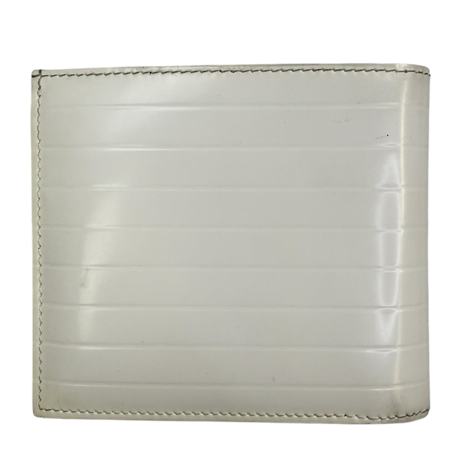 Dior Homme Tie Patent Leather Bifold Wallet White