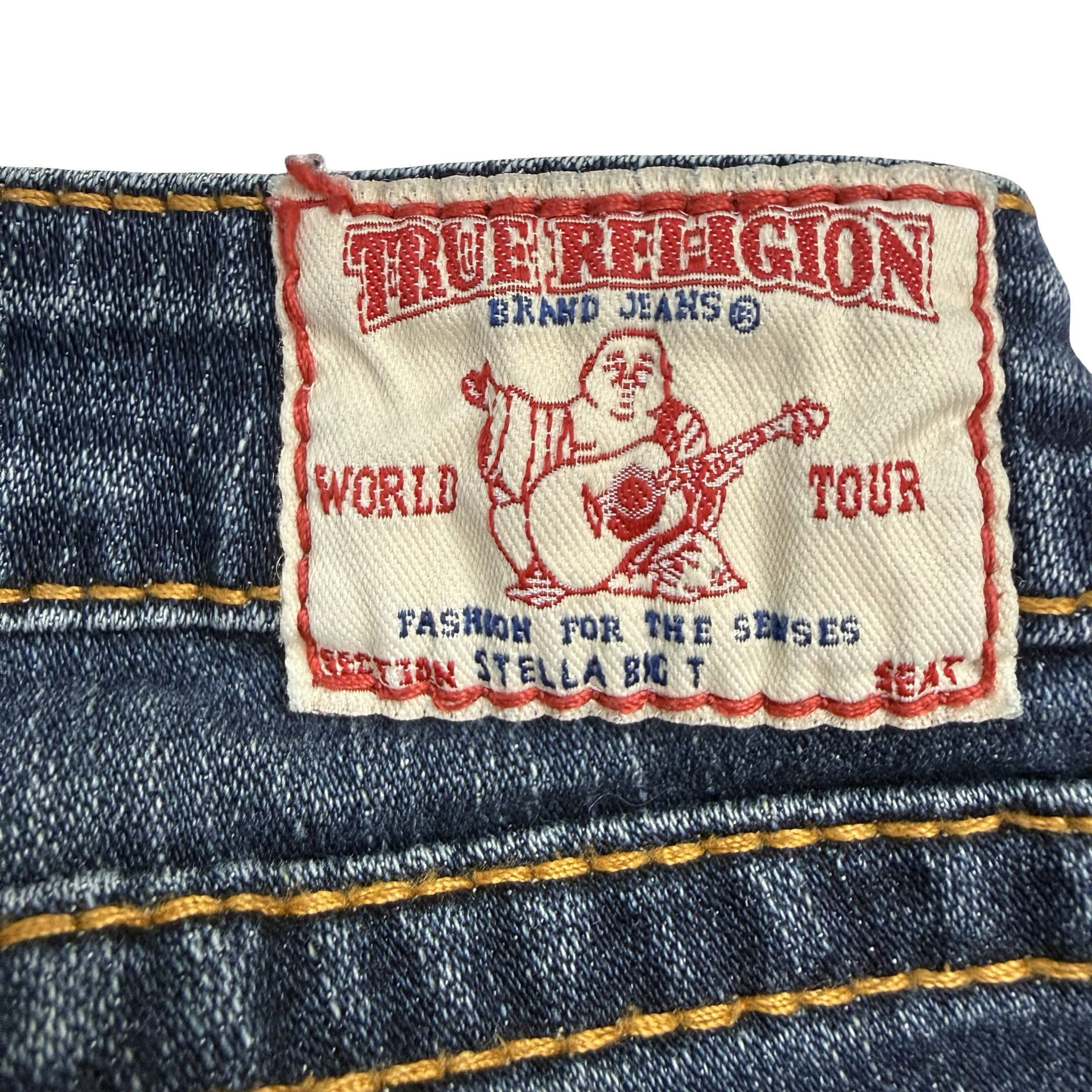 (W) True Religion Stella Big T Denim Pants Indigo