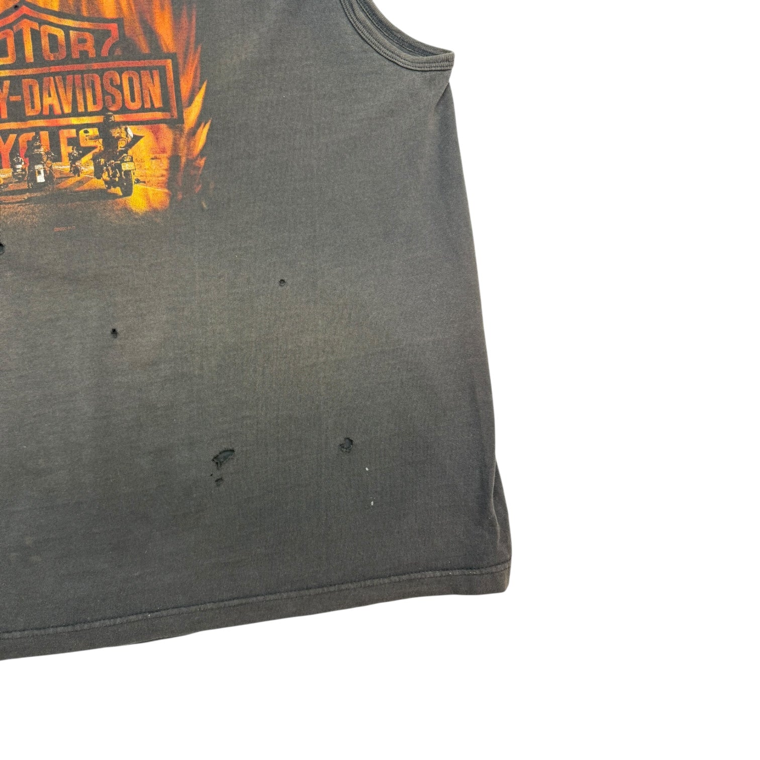 Vintage Harley Davidson Fire Tank Top Black