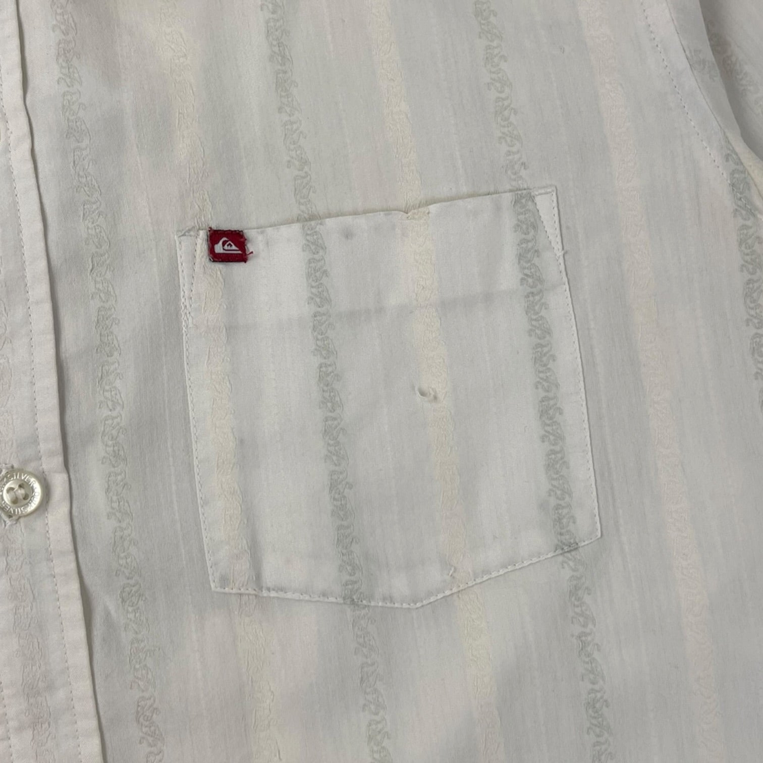 Vintage Y2K Quiksilver Button Up L/S T-Shirt White