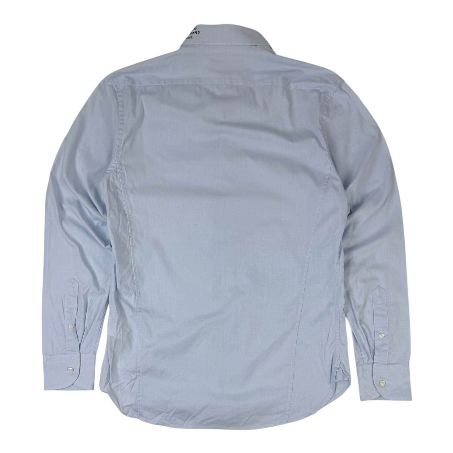 Gucci Embroidered Collars Button-Up Light Blue