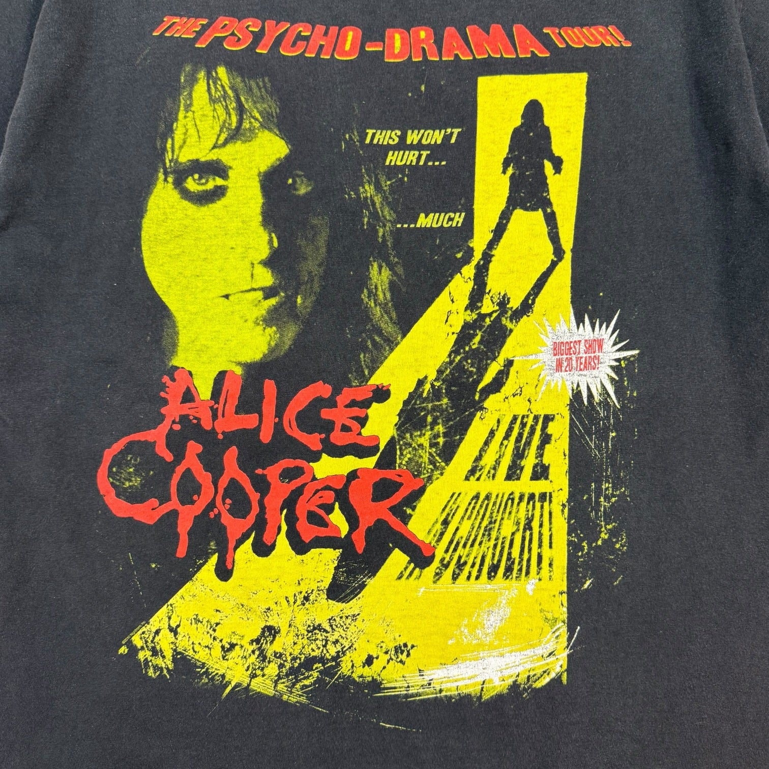Vintage Alice Cooper The Psycho Drama Tour Tee Black