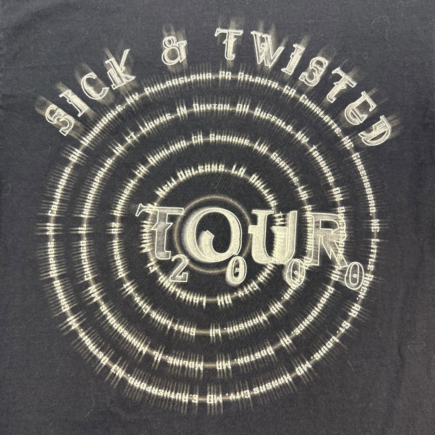 2000 Korn Sick & Twisted Tour Tee Black