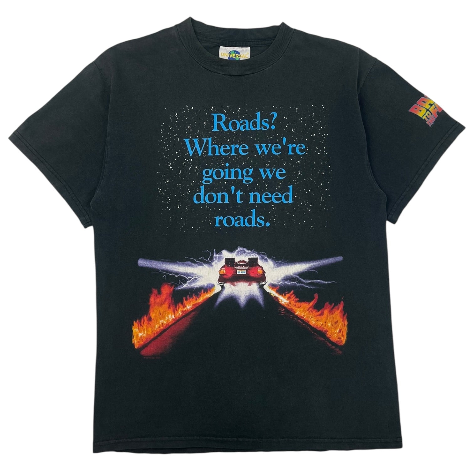 1996 Back to the Future Universal Promo T-Shirt Faded Black