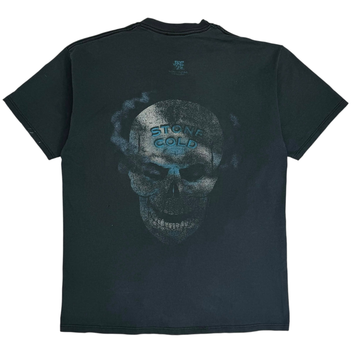 Vintage 90s WWF 3:16 Stone Cold Steve Austin Smoking Skull Tee Faded Black