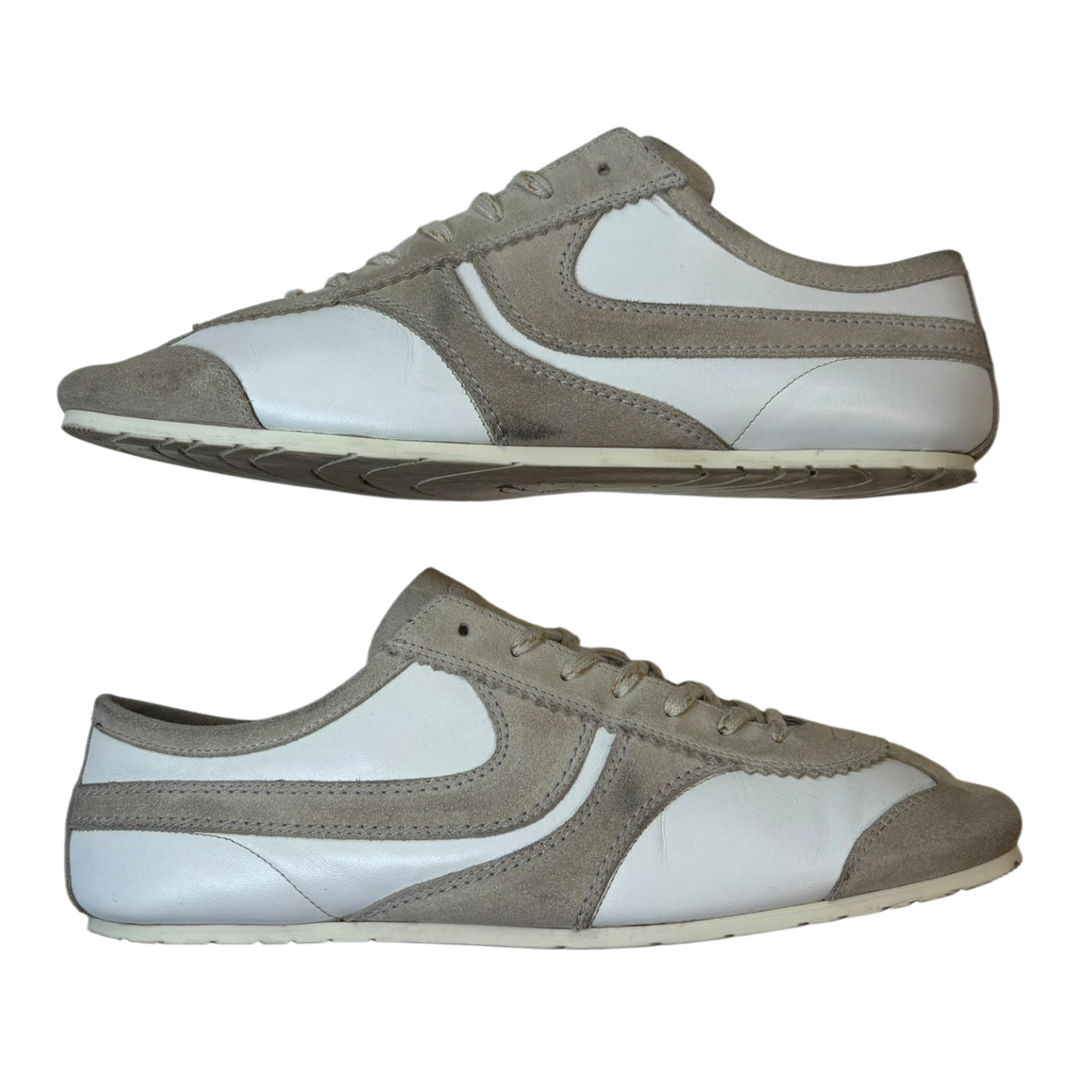 Dries Van Noten Low Top Leather Sneakers Grey/White (Used)