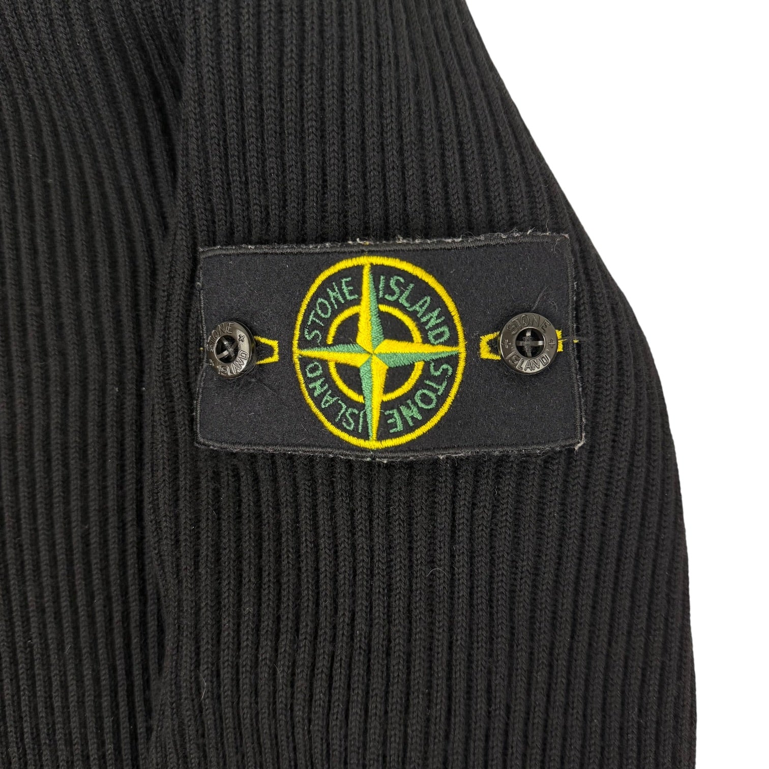 Stone Island Full Rib Wool Turtleneck Sweater Black